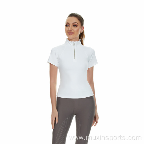 White Equestrian Short Sleeve T-Shirt Top